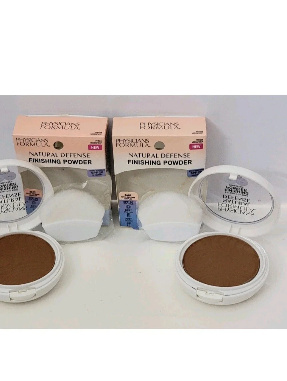 2 pk PHYSICIANS FORMULA Natural Defense Finishing Powder 0.35 oz MEDIUM/DEEP